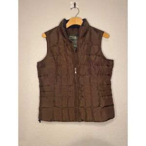 Eddie Bauer Down Vest Puffer Lightweight Quilted Brown Casual Womens M